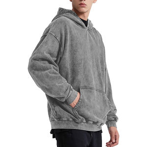 Custom Logo Embroidered Heavyweight Printed Cotton Oversize Vintage Autumn <b>Hoodie</b> Pullover Breathable Windproof Acid Wash OEM - Product Image 3