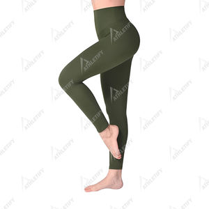 Pantalones de entrenamiento de cintura alta para mujer, mallas de Yoga con cintura elástica, mallas de gimnasio a prueba de sentadillas, fábrica OEM al por mayor - Product Image 1