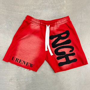 Short de basket-ball pour hommes Patch brodé personnalisé Logo Gym Sports Blank Sun Faded Sweat Washed Athletic Wear - Product Image 3