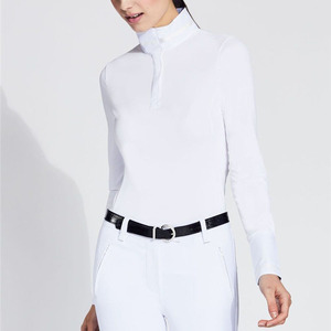 เสื้อขี่ม้าคุณภาพสูงสำหรับผู้หญิง แขนยาวแบบมีรูสำหรับนิ้วโป้ง เสื้อสำหรับการแสดงขี่ม้าแบบสั่งทำพิเศษ - Product Image 3