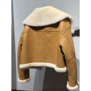 Premium <b>Womens</b> <b>Leather</b> <b>Jacket</b> Fashion Sheepskin High End Classic <b>Moto</b> Design With Stand Collar And Perfect Slim Fitted Look - Product Image 6