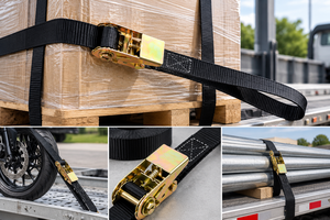 Commercial 25mm Ratchet Tie Down Belt 800kg High Tensile Polyester with <b>S</b> <b>Hooks</b> for Truck Cargo Lashing OEM Supply - Product Image 2