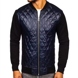 Wholesale Custom <b>Black</b> Winter Bomber <b>Jacket</b> for <b>Men</b> <b>Lightweight</b> Stand Front Printed Casual Puff <b>Jackets</b> OEM Service Available - Product Image 1