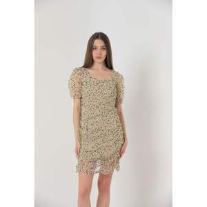 เดรสคลับคอวีสีดำ Topshow Stone แขนสั้น ขายส่ง - Product Image 1