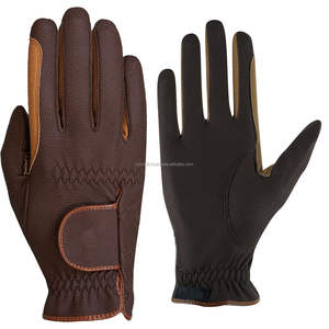Gants d'équitation en cuir/PU, à doigts entiers, avec fermeture auto-agrippante, antidérapants, extensibles, unisexes, pour sports d'hiver en extérieur - Product Image 1