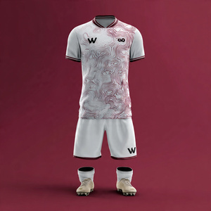 ชุดยูนิฟอร์มฟุตบอลสำหรับฝึกซ้อมฟุตบอลผ้าโพลีเอสเตอร์100% เสื้อฟุตบอลกางเกงขาสั้นพิมพ์ลายตามสั่ง - Product Image 1