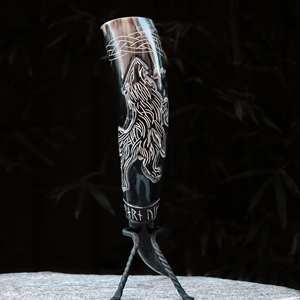 African Cow <b>Horn</b> Natural Viking <b>Drinking</b> <b>Horn</b> Natural Design and Natural Color with Food Safe Coating and Well Furnished - Product Image 2