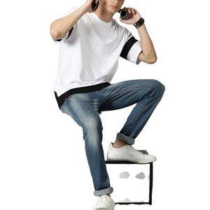 เสื้อยืดพิมพ์ลายโอเวอร์ไซส์สำหรับผู้ชาย, ผ้าฝ้าย100% ทรงหลวมเปิดไหล่ตกไซส์ - Product Image 4