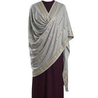 Voile Hijab Femme Noir Doré à Rayures Métalliques Effet Cachemire Transparent avec Franges Légères Respirantes Durables OEM – Vente en Gros