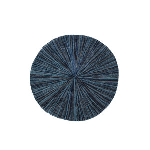 Alfombra Rectangular Clásica de Lana y Viscosa con Rayas Azules, Diseño de Diamantes, Hecha a Mano, para Sala de Estar, Pasillo, para Adolescentes - TNQ-1384 - Product Image 1