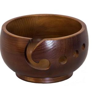 Tazón de hilo personalizado de ganchillo de madera tallada grande para tejer accesorios decoración del hogar cuencos de hilo hechos a mano respetuosos con el medio ambiente - Product Image 5