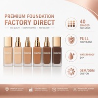 Fond de Teint Liquide Personnalisé 40 Teintes Couvrance Totale Waterproof Hydratant Base de Maquillage Visage Fabricant OEM ODM