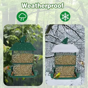 Estación de alimentación de pájaros de Metal duradero con bandeja Alimentador de pájaros ensamblado para atraer pájaros - Product Image 2