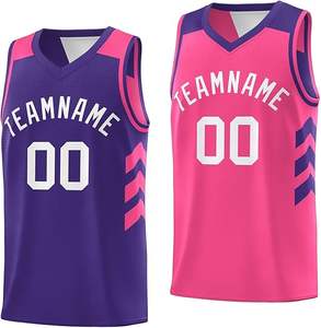 Usine directe en gros maillots de basket-ball réversibles personnalisables uniformes en polyester respirant logo imprimé industrie du sport - Product Image 2