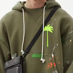เสื้อฮู้ดผู้ชายแบบสวมหัวทรงโอเวอร์ไซส์ ผ้าฟลีซ ขายดีที่สุด แขนยาว ป้องกันขนร่วง ระบายอากาศได้ดี เหมาะสำหรับฤดูหนาว - Product Image 4