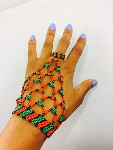 Cute Flower Pattern Christian Magnetic Clasp Women's Boho Chic Jewelry New Design Multicolor Seed Bead Slave Bracelet Ring Set - Product Image 6