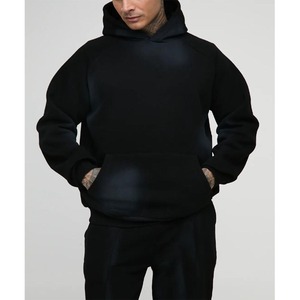 Conjunto de chándales lavados desgastados con logotipo bordado personalizado para hombre, 100% de algodón, 2 uds., pantalones acampanados con capucha y patrón sólido - Product Image 3