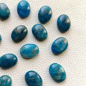 Apatite naturelle ovale cabochon, pierre précieuse bleu-vert feu magnifique, pierre brute polie à la main pour la fabrication de bijoux, de 4x6 à 20x30 mm - Product Image 2