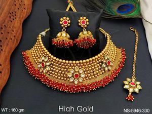 ชุดสร้อยคอสีทองพร้อมยาทาเล็บโบราณสำหรับโอกาสทางวัฒนธรรมดีไซน์เนอร์แบบดั้งเดิม - Product Image 5