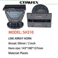 Trompe de tweeter en plastique pour guide d'ondes Line Array, gorge de 2 pouces, 143*100*137mm, pour composant de sonorisation Line Array