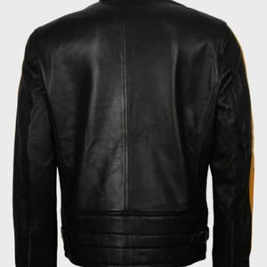 2025ขายร้อนคอปกตั้งสำหรับผู้ชายชุดแข่งรถจักรยานยนต์หนังวัวแท้สีปิดกั้นสีวัว - Product Image 2