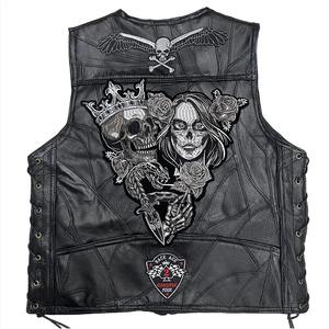 <b>Heated</b> Men's Motorcycle <b>Vest</b> Skull Embroidery Moto Club Sleeveless Jacket Waistcoat Street Biker Punk Veste Fabric <b>Heated</b> <b>Vest</b> - Product Image 1