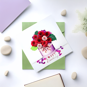 Carte de vœux d'anniversaire écologique faite à la main au Vietnam avec estampage dorée et forme carrée - Design personnalisé GBV023 - Product Image 3