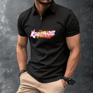 เสื้อโปโลผ้าฝ้าย100% สำหรับผู้ชายเสื้อยืดแขนสั้นระบายอากาศปักลายสีทึบออกแบบได้ตามต้องการ - Product Image 5