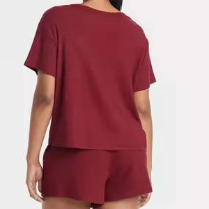 Collection d'été Slim Fit populaire pour femmes Shorts de sport personnalisés à séchage rapide Active Wear Ensembles pour femmes à la mode grande taille solide - Product Image 2