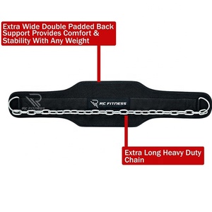 Upgraded Adjustable Steel Chain & Rubber Weight Lifting Gym Fitness <b>Exercise</b> Equipment Deep Belt Pull Weightlifting Dipping Belt - Product Image 5