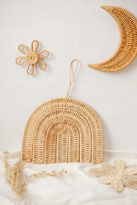 Rattan <b>Nursery</b> Wall <b>Decor</b> SET OF 3 Boho Rainbow <b>Nursery</b> <b>Decor</b> <b>Neutral</b> <b>Nursery</b> <b>Decor</b> Moons Rattan Kids Vanity And Boho Rainbow - Product Image 5