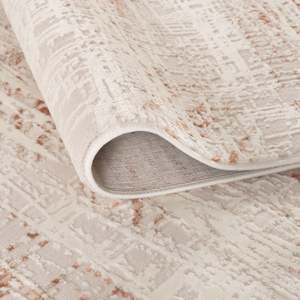 Tapis rectangulaire abstrait en coton peluche fait main pour salon, couloir, chambre - Crème Carmel - Terra par Netline Home - Product Image 3