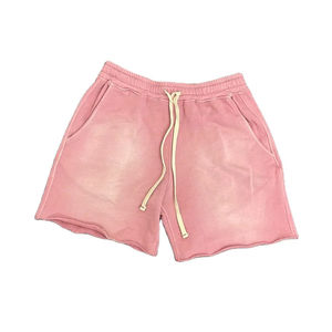 กางเกงขาสั้นผ้าฝ้ายฟอกสีกรดกางเกงขาสั้นลำลองสำหรับผู้ชายกางเกงขาสั้นสตรีทแฟชั่นทำจากอุตสาหกรรมภาษี - Product Image 4