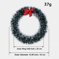 Couronne de Noël en gros, nouvelle collection, avec guirlande blanche et verte et structure en fil métallique - Décoration à suspendre pour portes et fenêtres, idéale pour jardins et devantures de magasins
