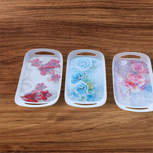 Vente en gros VKL Plateau de service en mélamine avec logo personnalisé Plateaux roulants de fabricants de taille moyenne Plateau de service en mélamine en plastique de qualité supérieure - Product Image 4