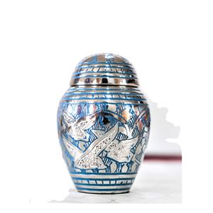 Latón Domtop pequeño azul ir a casa recuerdo cenizas urna para restos humanos contenedor de cenizas funerarias recuerdo para restos humanos - Product Image 1