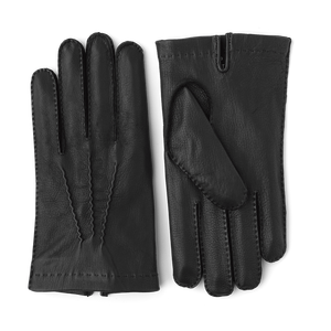 Gants d'hiver doublés à rayures OEM/ODM Nouveau design Gants en cuir de mouton noir pour hommes et femmes en cuir véritable pour l'extérieur - Product Image 6