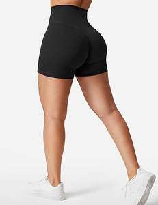 Women's High-Waisted Biker Shorts <b>Tummy</b> <b>Control</b> Spandex Workout Gym Shorts Breathable Plain Dyed Yoga Athletic Shorts Pockets - Product Image 4