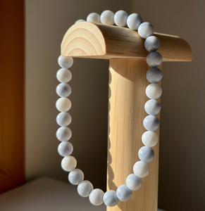 High Quality 18-Inch Silver 925 Necklace for Women <b>Freshwater</b> Aquamarine Stone Beads Hand Knotted Design Stylish Trendy Gift - Product Image 3