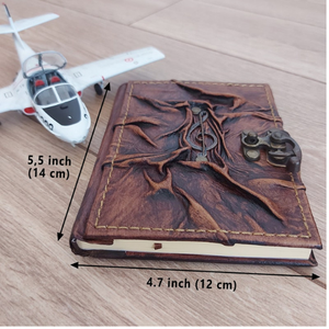 Clef signe figuré en cuir véritable couverture rigide Journal cahier à la main Journal Journal cadeau pour Piano musiciens mélomanes - Product Image 3