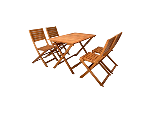 KAI Reg-Juego de comedor para jardín al aire libre, silla impermeable de madera para patio, parque, cena, restaurante, sala de estar, 5 uds. - Product Image 5