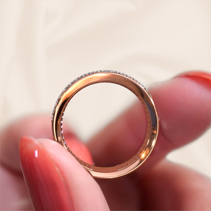 Anillo de banda popular en oro rosa de 14kt con diamantes cultivados en laboratorio Fabricante de diamantes al por mayor Nueva alianza de boda - Product Image 6