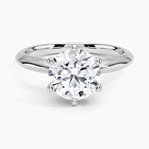 Custom Design Trendy Simple 925 Sterling <b>Silver</b> Round Cut Lab Grown Diamond Classic Six Prong Setting <b>Solitaire</b> Engagement <b>Ring</b> - Product Image 1
