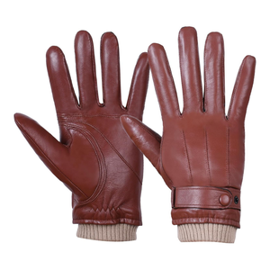 Gants en cuir d'hiver isolés pour hommes avec écran tactile imperméable pour la conduite à vélo Sports de plein air personnalisables - Product Image 6