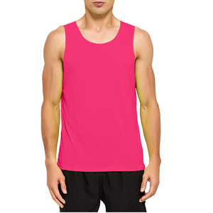 Custom <b>Logo</b> Mens Ringer Gym Tank Top Curved Hem Workout Muscle Vest Contrast Binding Fitness Singlet Athletic Sportswear - Product Image 3