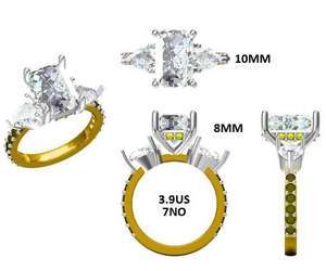 Anillo de Diamante Cultivado en Laboratorio con Certificación IGI, Corte Cojín de 2.50ct, Oro Amarillo de 18kt de Primera Calidad, Chapado en Oro para Mujer - Product Image 6