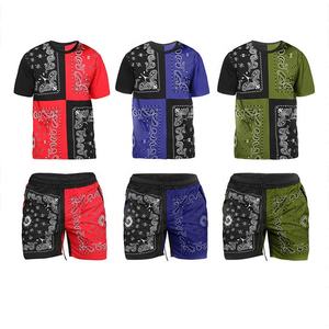 Conjunto de verano para hombre 2022, nuevo conjunto deportivo para hombre, pantalones de manga corta a juego de color para hombre, conjunto de dos piezas, traje - Product Image 2