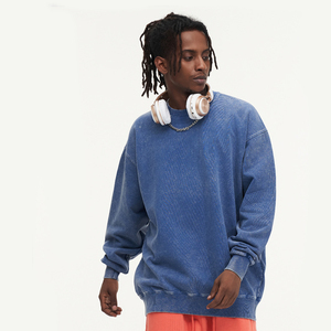 Sweat-shirt 100% coton soleil délavé unisexe 420 gsm streetwear surdimensionné poids lourd vintage lavage à l'acide impression personnalisé hommes sweat - Product Image 2