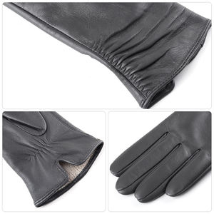 Derniers gants en cuir à haute couture en tissu Produit respirant Gants de mode en cuir ultra doux au toucher pour femmes - Product Image 6