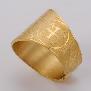 Bán buôn đồ trang sức tôn giáo mở rộng thép không gỉ người đàn ông sao của <span class=keywords><strong>David</strong></span> Nhẫn vàng - Product Image 3